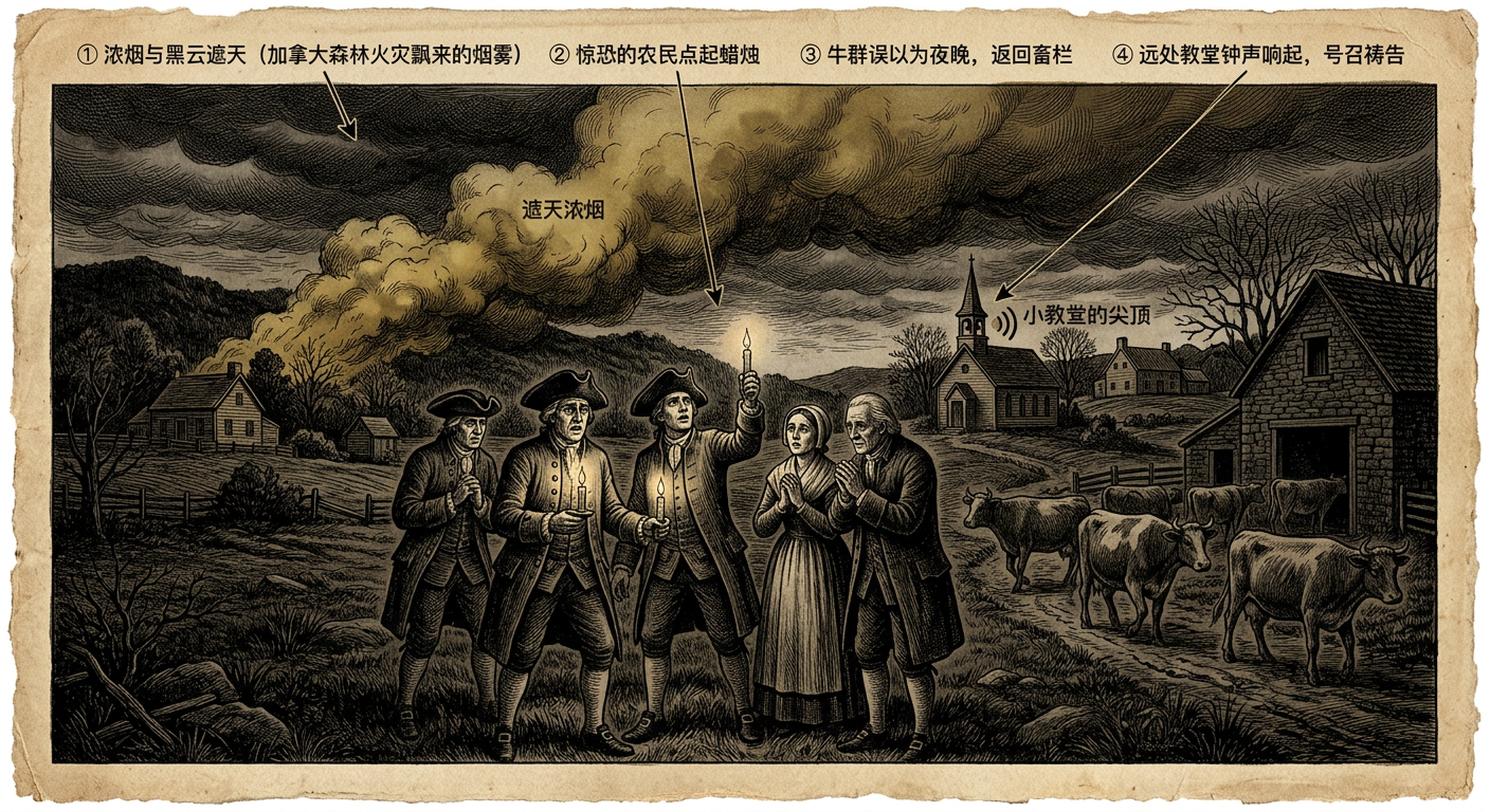 1780年5月19日：美国独立战争中的“黑暗之日”——新英格兰的诡异天象与历史转折