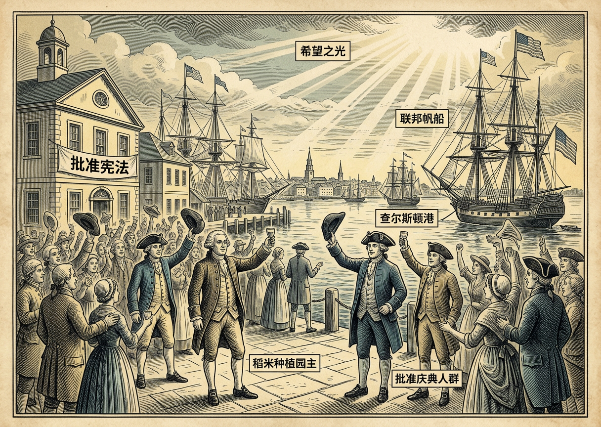 1788年5月23日：南卡罗来纳成为美国第八个州——一个蓄奴州的诞生与联邦的裂痕