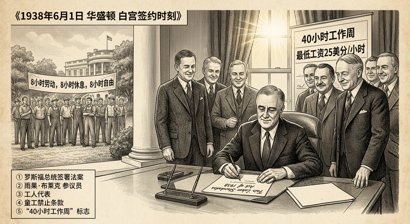 1938年6月1日：美国《公平劳动标准法》诞生——八小时工作制与最低工资的历史性胜利