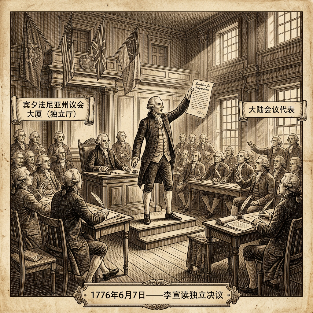1776年6月7日：李决议——独立的第一声号角
