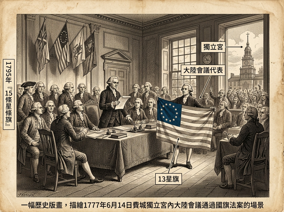 1777年6月14日:星条旗的诞生——美国国旗日的由来