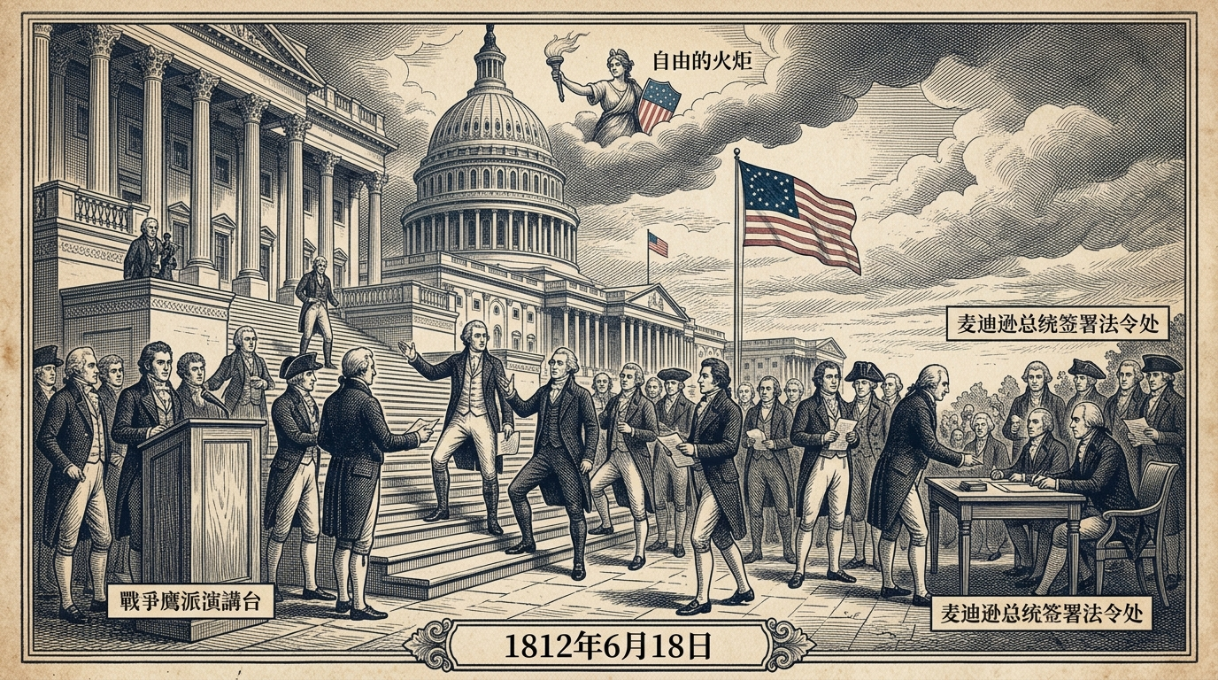 1812年6月18日:美国对英国宣战,第二次独立战争正式爆发