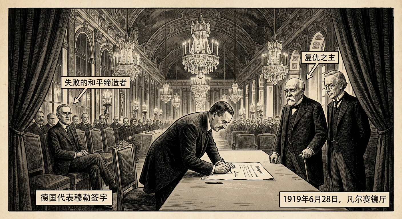 1919年6月28日：《凡尔赛和约》签署——美国与世界的转折点