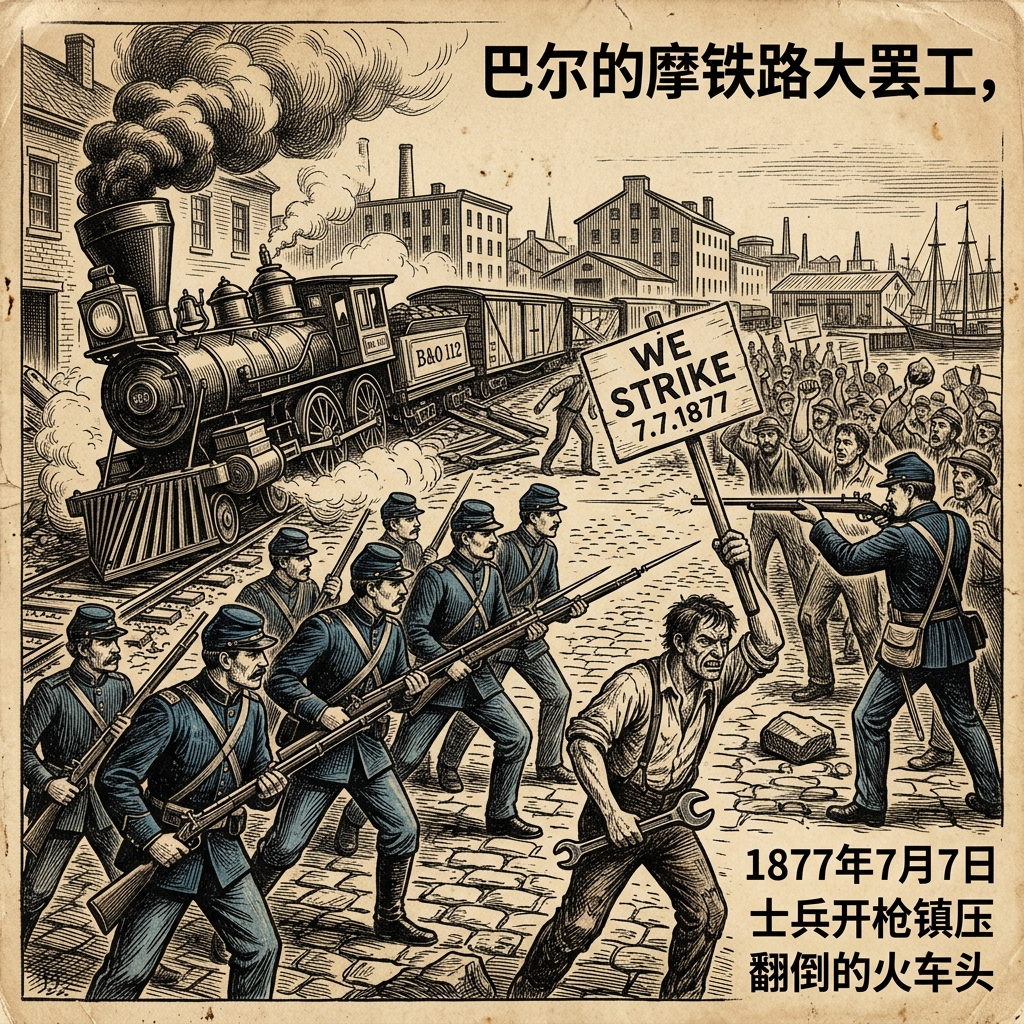 7月7日：美国历史上的这一天——巴尔的摩铁路大罢工