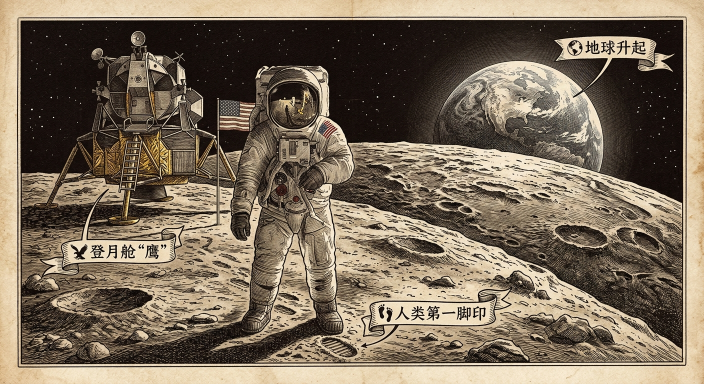 1969年7月20日：人类踏上月球——阿波罗11号的历史性时刻
