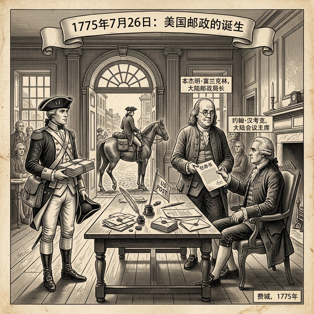 1775年7月26日：美国邮政的诞生——富兰克林与大陆会议的“通信命脉”