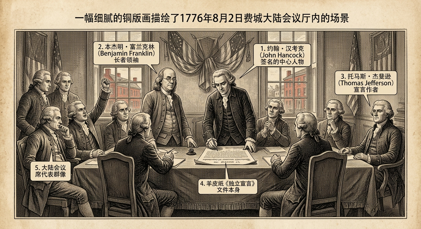 8月2日：1776年《独立宣言》签署的庄严时刻
