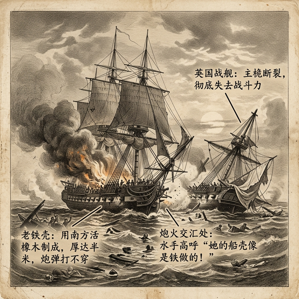 1812年8月19日：老铁壳的诞生——宪法号勇斗英国皇家海军