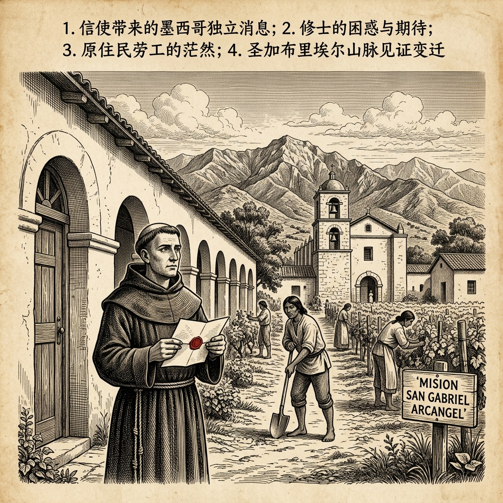 1821年8月21日：加州圣加布里埃尔使命团的最后时光——西班牙殖民时代的终结