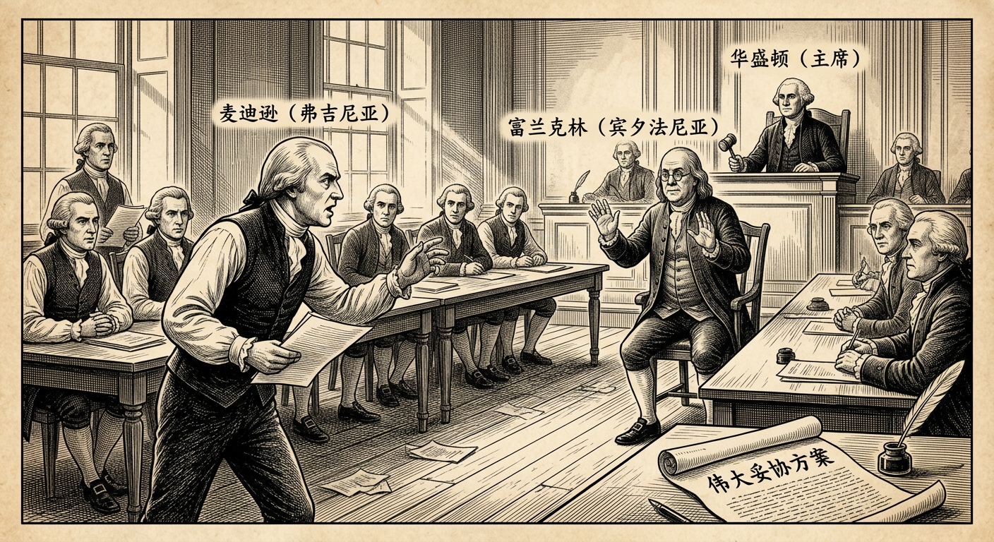 1787年9月16日：制宪会议中的“伟大妥协”危机——美国宪法诞生的关键一天