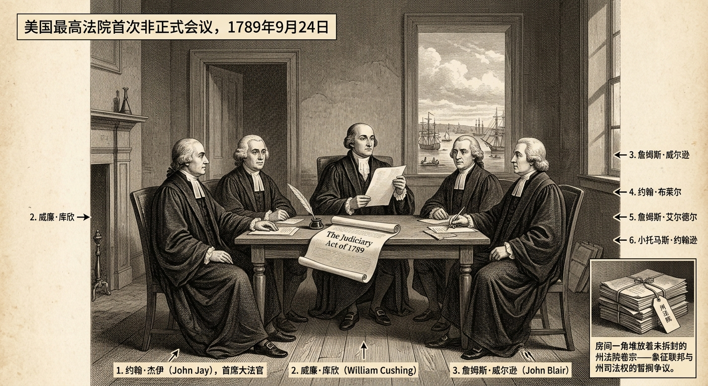 1789年9月24日：美国最高法院的诞生——第一任首席大法官的任命与司法独立的开端