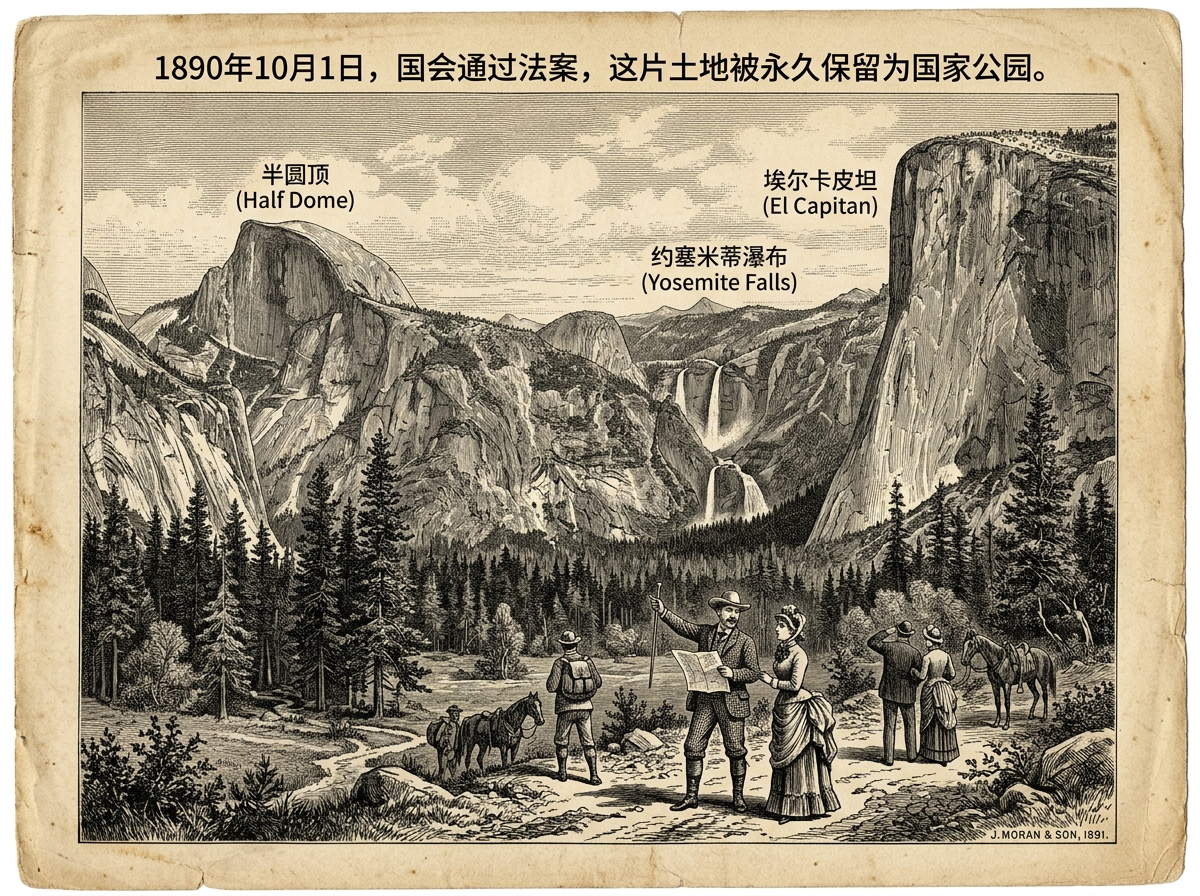 1890年10月1日：美国第一个国家公园——约塞米蒂的诞生