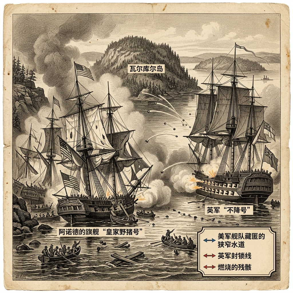 1776年10月11日：瓦尔库尔岛战役——美国海军的第一次英勇阻击